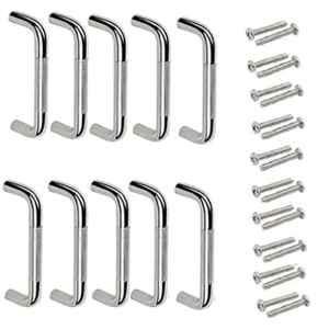 Ojass Caprice 4 inch Stainless Steel Silver Oval D Type Drawer Cabinet Handle, CHD010 (Pack of 10)