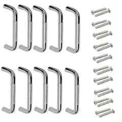 Ojass Caprice 4 inch Stainless Steel Silver Oval D Type Drawer Cabinet Handle, CHD010 (Pack of 10)