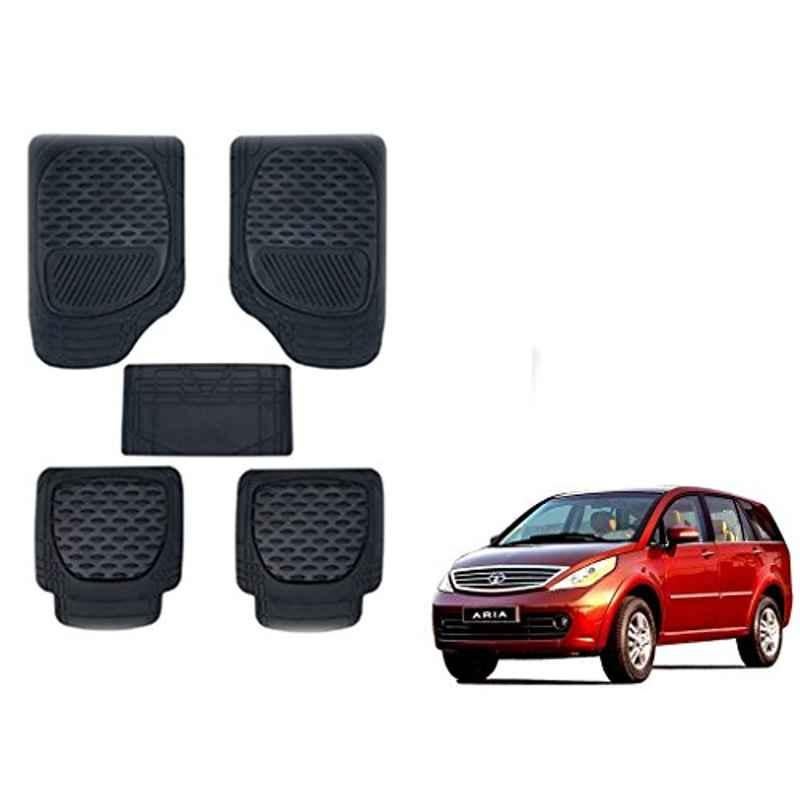 Kozdiko 6255TW 5 Pcs PVC & Rubber Black Car Mat Set for Tata Aria
