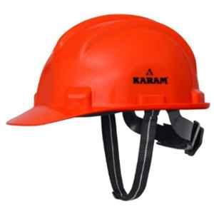 Karam Plastic Orange Cradle Ratchet Type Safety Helmet, PN-521 (Pack of 20)