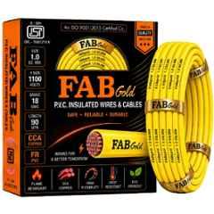 Fabgold 1 Sqmm Yellow FR PVC Multi Strand Electrical Wire, FABGOLD10, Length: 90m