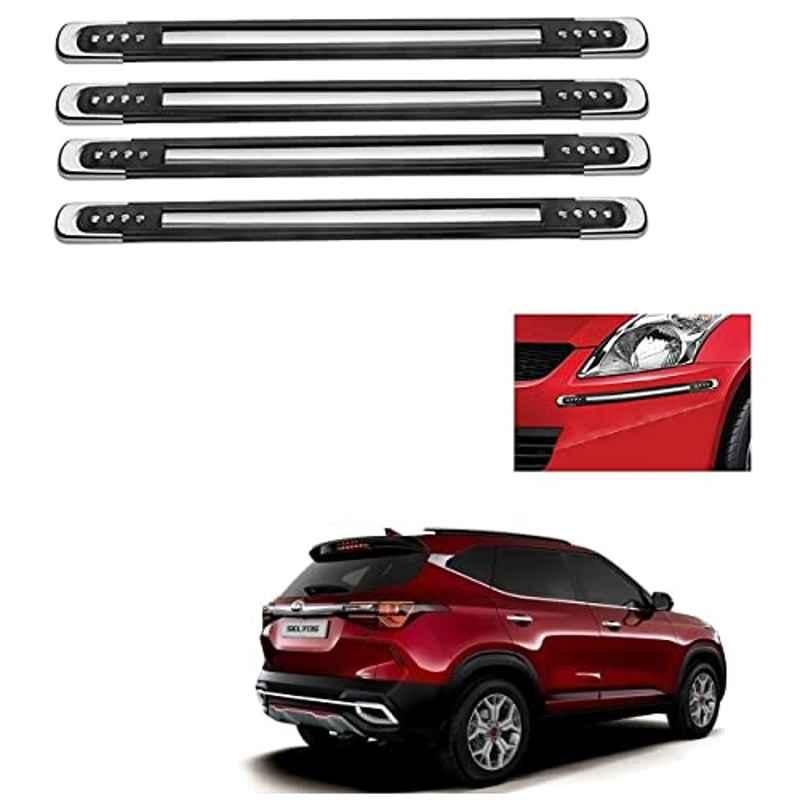 Kozdiko 4 Pcs Black Designer Car Bumper Protector Guard Set for Kia Seltos