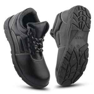Fuel Arsenal HC Synthetic Leather Steel Toe Black Safety Shoes with PVC Sole, Size: 6