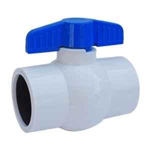 Kamal Agrotech 1/2 inch PVC White & Blue Ball Valve