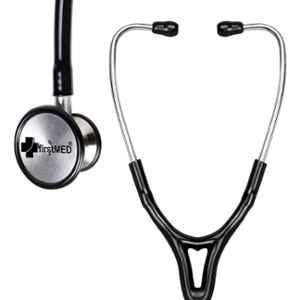 Firstmed Black Professional Classic High Acoustic Stainless Steel Dual Head Stethoscope, ST-03