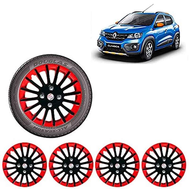 Auto Pearl 4 Pcs 14 inch ABS Red & Black Car Wheel Cover Set for Renault Kwid Climber