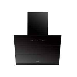 Hindware Skyla 1350CMH Touch Control Black Auto Clean Filterless Slant Kitchen Chimney, C100303, Size: 75 cm