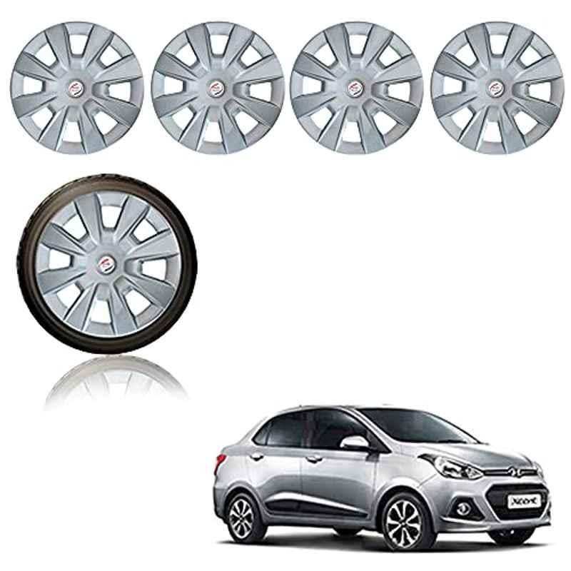 Auto Pearl 4 Pcs 14 inch ABS Silver Car Wheel Cover Set for Hyundai Xcent 2016