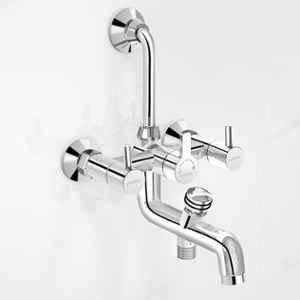 Plantex Brass Wall Mixer for Bathroom 3-in-1/L-Bend Connector for Overhead Shower/Hand Shower/Spout Mixer Tap/Mixture Tap for Bathroom with 7-Year Warranty (ICO-919-Chrome)