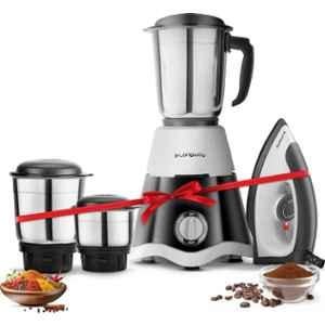 Longway Super Dlx 500W ABS Plastic Black & Grey Mixer Grinder with 3 Jars & Kwid 1100W Dry Iron Combo & 2 Years Warranty