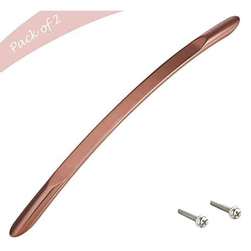 Aquieen 256mm Malleable Light Copper Wardrobe Cabinet Pull Handle, KL-709-256 (Pack of 2)