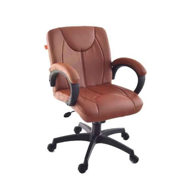 Da Urban Leatherette Deaver Tan Swivel Computer Task Chair with Armrests