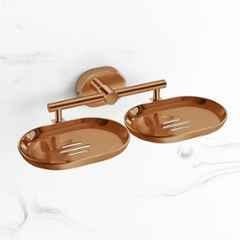 Plantex Stainless Steel Double Soap Dish for Bathroom/Soap Holder for Bathroom/Wall Mounted Soap Holder/Bathroom Accessories PVD Rose Gold Finish Onix