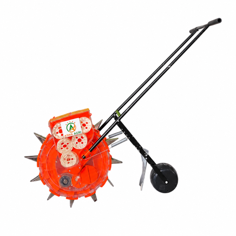 Asha Agri 12 Teeth PVC Orange Manual Seed Sowing Machine for Plain & Hilly Areas, AMS-12T
