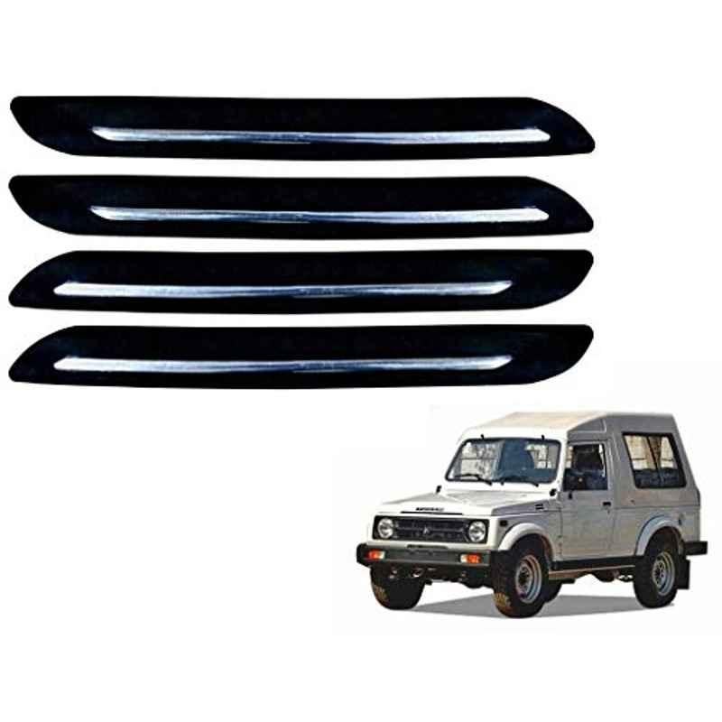 Kozdiko 4 Pcs Single Chrome Bumper Protector Set for Maruti Suzuki Gypsy