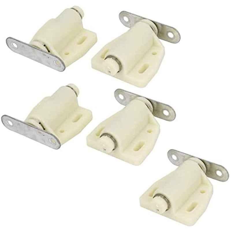 Abbasali White Magnetic Closet Cabinet Door Catches with Stainless Steel Screws (Pack of 5)