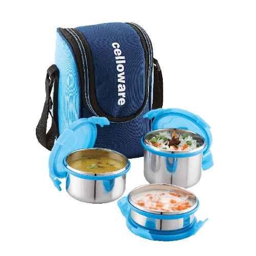 Topware Executive 3 container lunchbox set blue