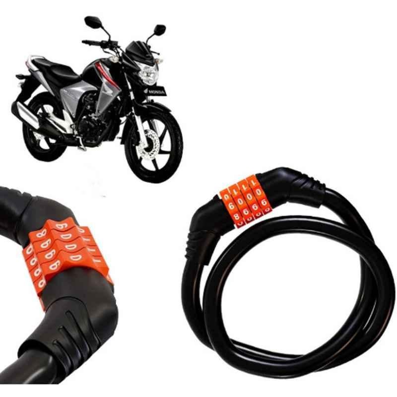 Auto Pearl Black & Orange 4 Digit Anti-Theft Combination Number Lock for Dazzler