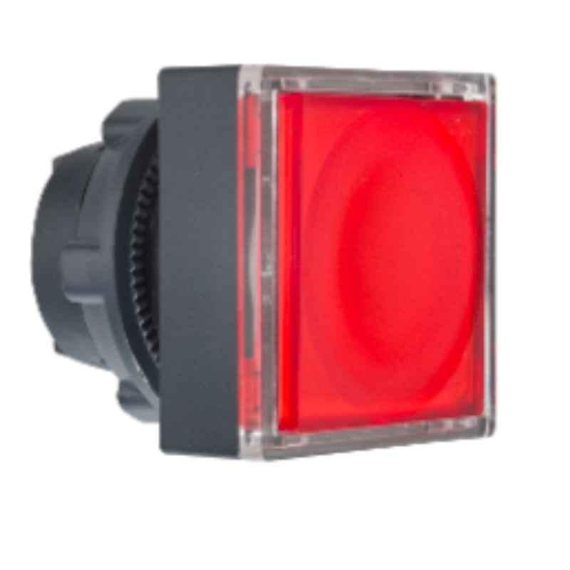 Schneider Harmony 22mm Red Square Flush Spring Return Illum Head Push Button for Integral Led, ZB5CW343