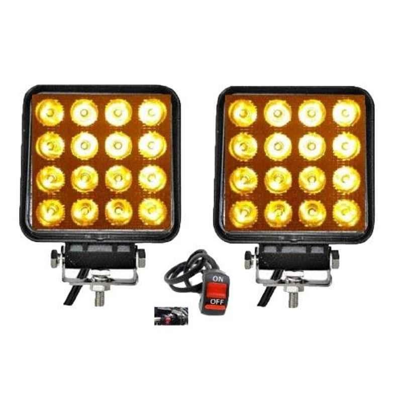 Love4ride 2 Pcs 48W Yellow Fog Light Set with On/Off Switch for Bikes