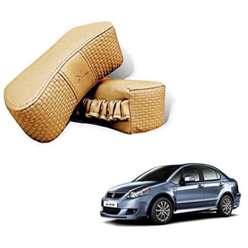 Kozdiko 2 Pcs Memory Foam Beige Neck Rest Cushion Pillow Set for Maruti Suzuki SX 4
