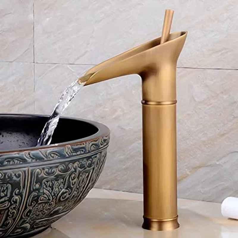 ZAP Brass Single Handle Brushed Gold Bathroom Faucet