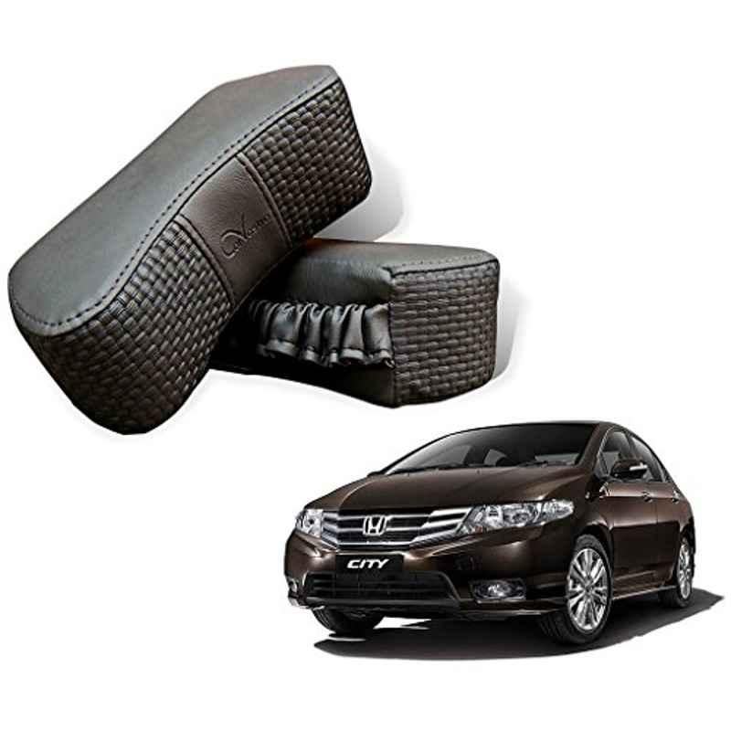 Kozdiko 2 Pcs Memory Foam Grey Car Vastra Neck Rest Cushion Set for Honda City, koz_5456