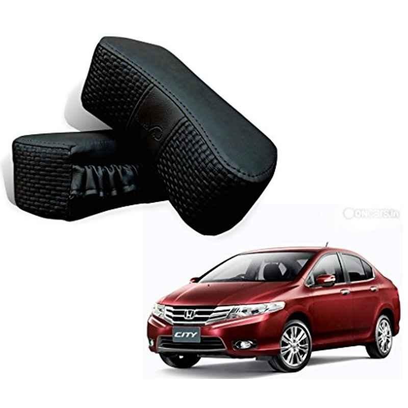 Kozdiko 2 Pcs Memory Foam Black Car Vastra Neck Rest Cushion Set for Honda City Old, koz_5295