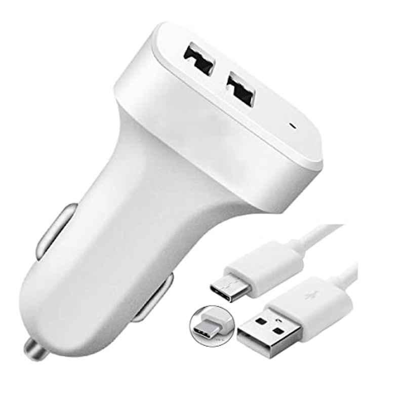 Kozdiko 5.1A 2 USB Fast Car Charger with C-Type Cable for Tata Indica
