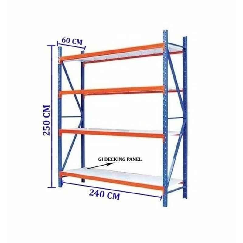 Ast 500kg HR Steel Blue & Orange Medium Duty Racking with 4 Shelves, MD250602404