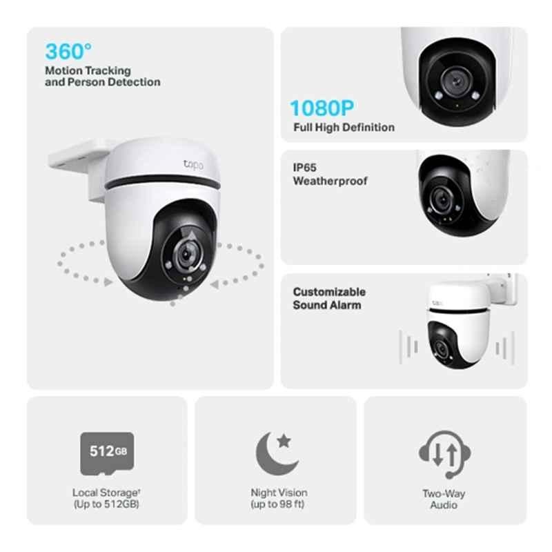Telecamera Esterna Wi-Fi IP PTZ Full HD 1080p – SmartCam, Visione Notturna, Impermeabile