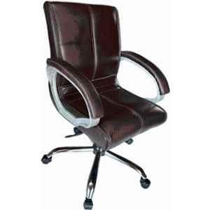 RM HOME Lilly Synthetic Leather Medium Back Brown Executive Chair