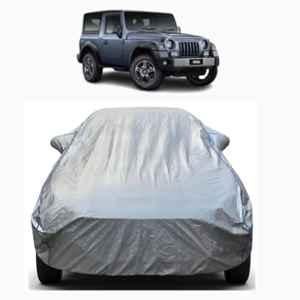 Aarex Auto Polyester Silver Car Body Cover with Mirror Pocket, Triple Stitched, Dustproof & Heat Resistant for Mahindra Thar All Models & Years (2012-2026)