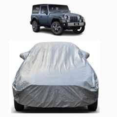 Aarex Auto Polyester Silver Car Body Cover with Mirror Pocket, Triple Stitched, Dustproof & Heat Resistant for Mahindra Thar All Models & Years (2012-2026)