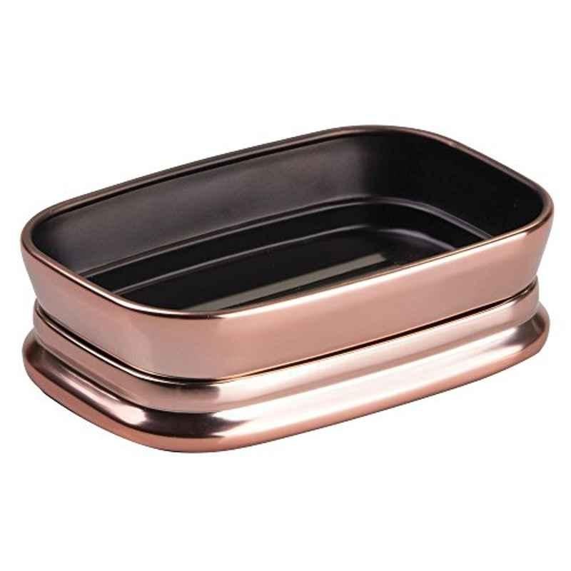 iDesign Sutton Alloy Steel Rose Gold Bar Soap Dish, ID03519ES