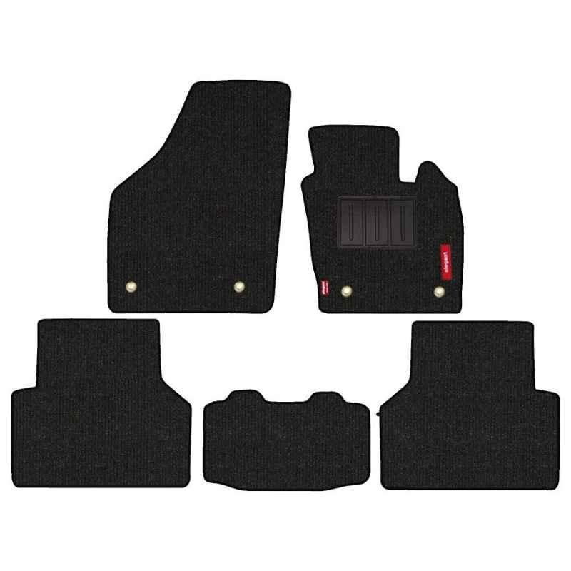 Buy Elegant Carry 5 Pcs Polypropylene Black 2D Car Floor Mat Set