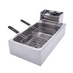 Khushi Udyog 3 kW 12 Litre Stainless Steel Silver Double Basket Electric Deep Fryer