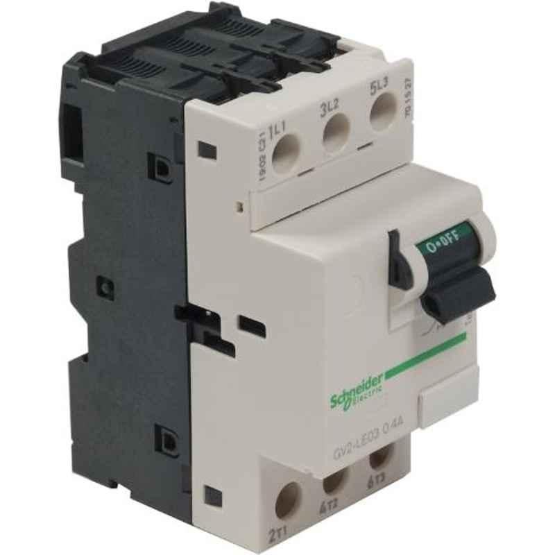 Schneider TeSys 0.4A 3 Pole Magnetic Toggle Control Screw Clamp Terminal Motor Circuit Breaker, GV2LE03