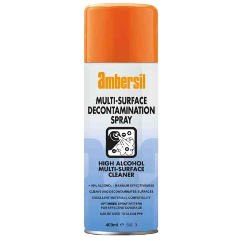 Ambersil 33339 Multi-Surface Decontamination Spray 400ml For Cleaning High-Traffic Areas Such As Hand Rails, Door Handles And All Hard Surfaces