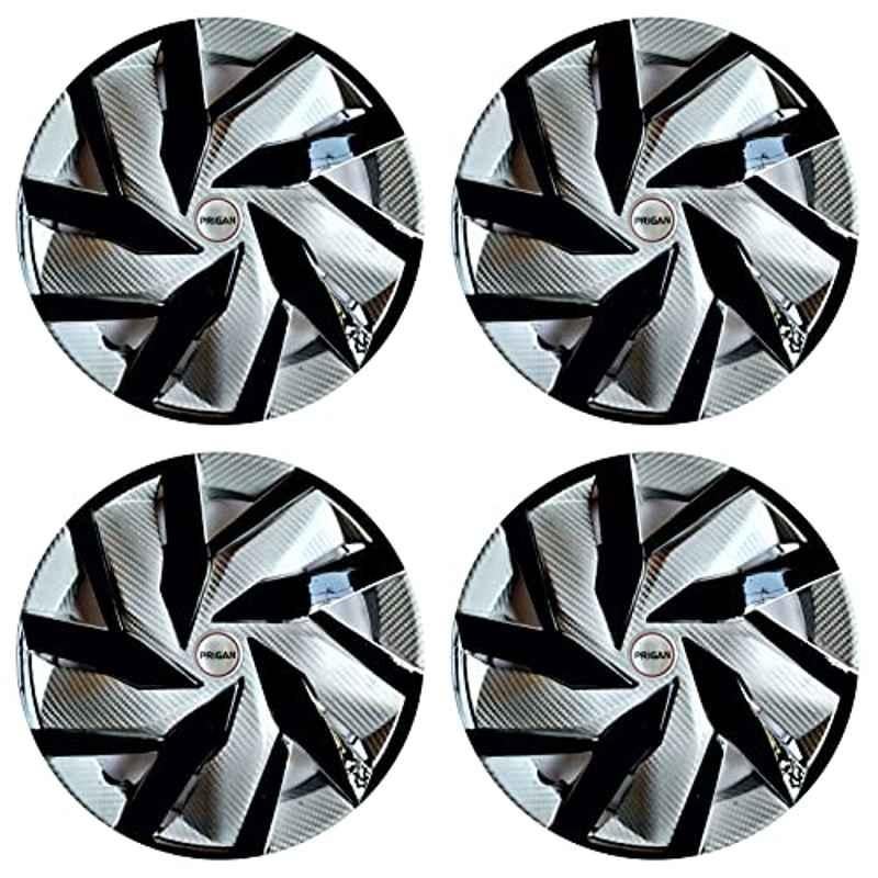 Prigan 4 Pcs 13 inch Polypropylene Silver & Black Wheel Cover Set for Datsun Redi GO, Eagle-Dc-13-Rgo