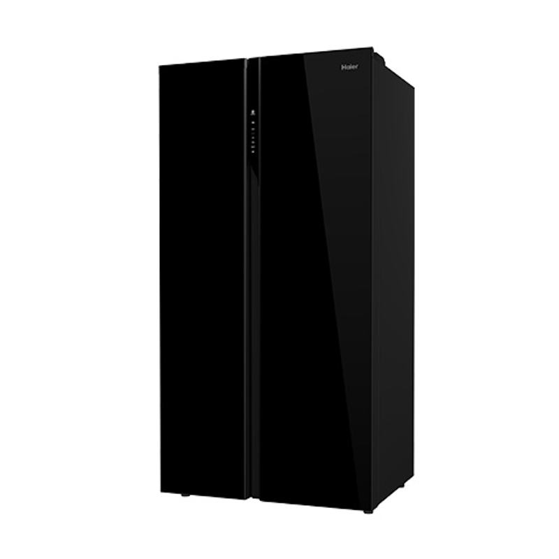 Haier 541L Black Glass Side by Side Refrigerator, HRF-622KG