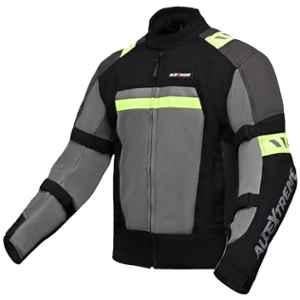 AllExtreme BAZOOKA Grey & Red Unisex All Weather Adult Motorcycle Riding Jacket with Back & Elbow Guard Reflective Stickers & Abrasion Resistance, Size: XL