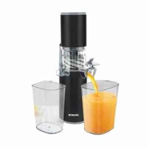 Borosil 130W Plastic & ABS Black Cold Press Portable Slow Juicer with 2 Jars,