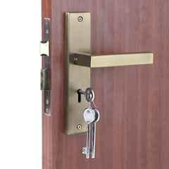 Handle Waala LB201 8 inch 60mm Stainless Steel Antique Brass Finish Mortise Door Lock Set with Brass Lock Body