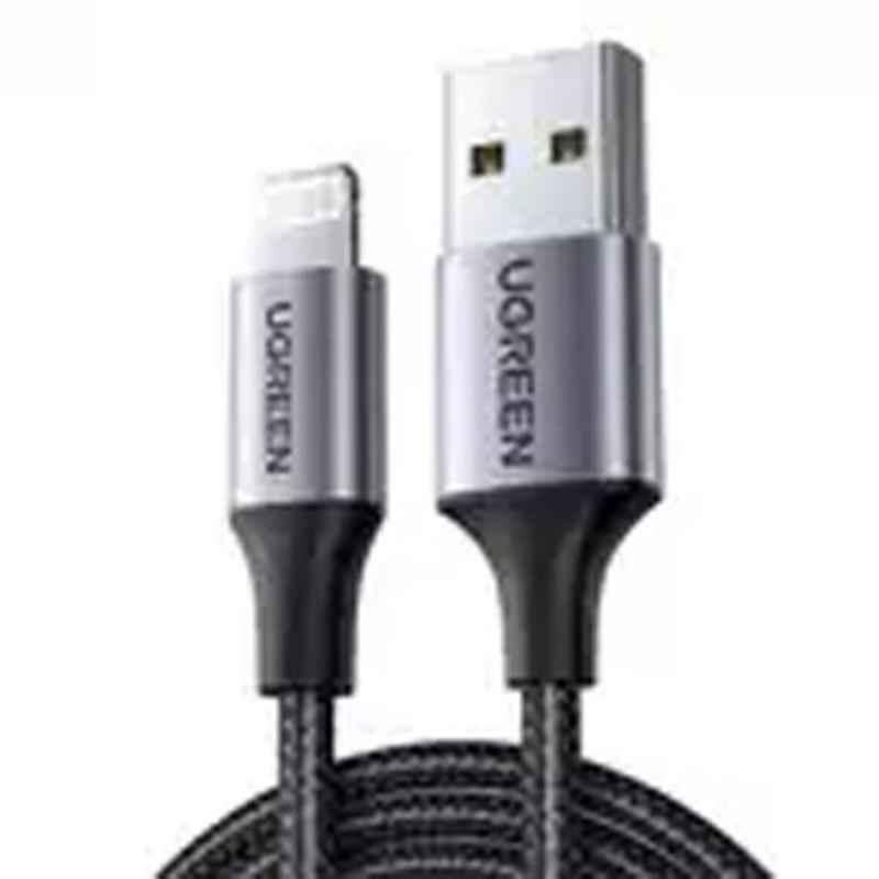 UGREEN 1m Nylon Braided Black USB-A to Lightning Cable, US199-60156