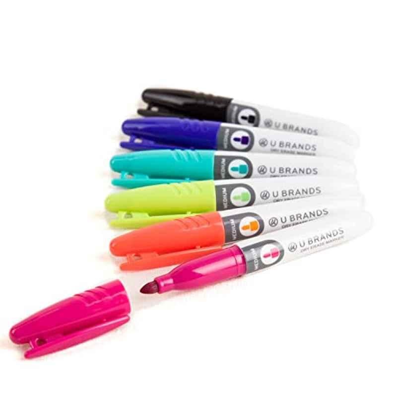 U Brands 6Pcs Mini Medium Low Odor Point Dry Erase Marker
