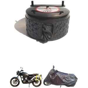 Bike Blazer Gun Metal Black Nylon Taffeta Universal Size Semi-Automatic Bike Body Cover for Honda Dream Yuga, Navi, CD 110 Dream, Dream Neo, Livo, Shine SP & SP 125