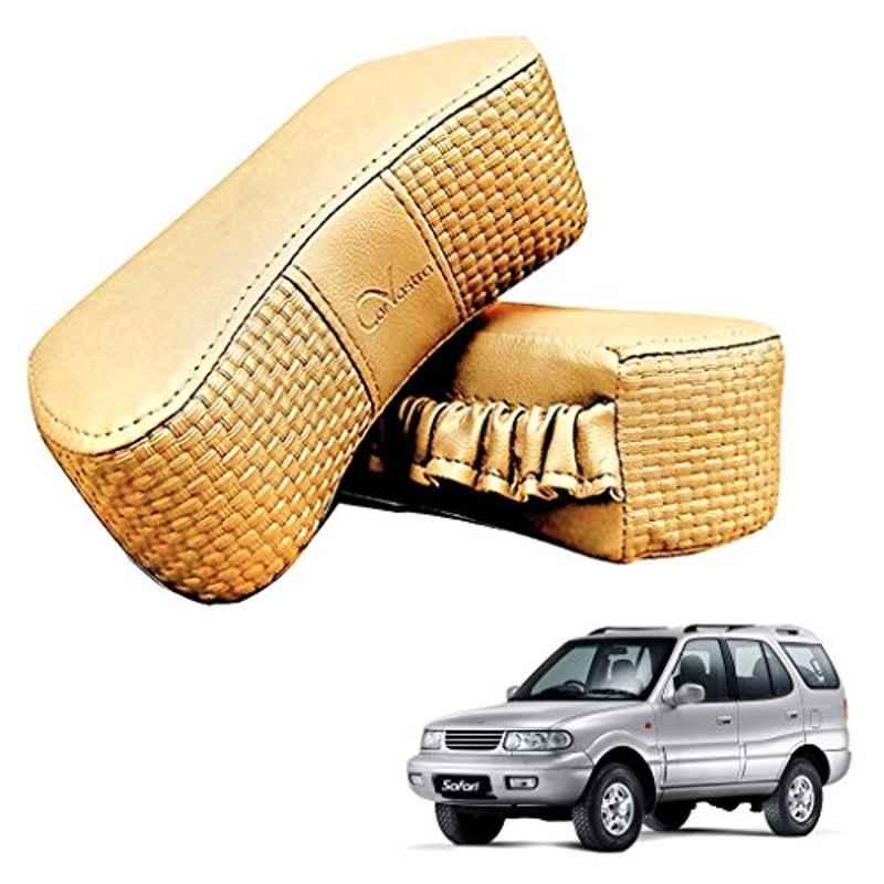 Kozdiko 2 Pcs Memory Foam Beige Luxurious Neck Rest Set for Tata Safari Dicor, koz_24860