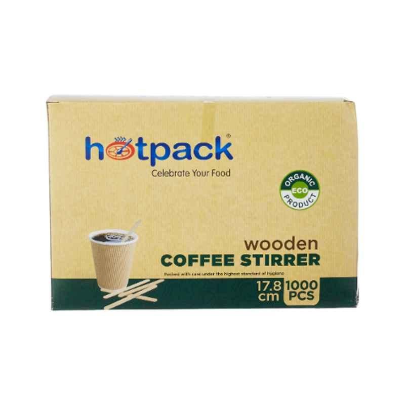 Hotpack 1000Pcs 17.8cm Wooden Coffee Stirrer Set, WST17