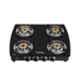 Hindware Bruno 4B Ai 4 Burners Auto Ignition Black Toughened Glass Cooktop, 514948
